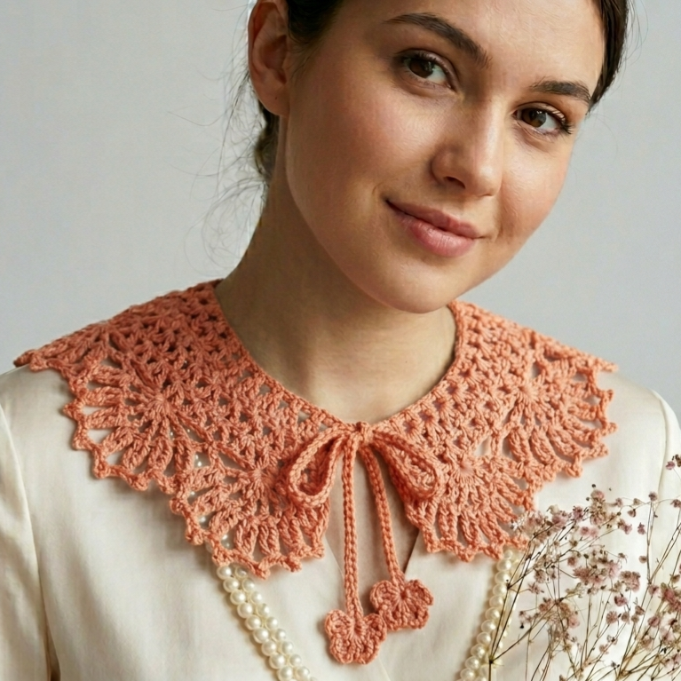 Cols en dentelle au crochet fait main / Col claudine amovible en crochet