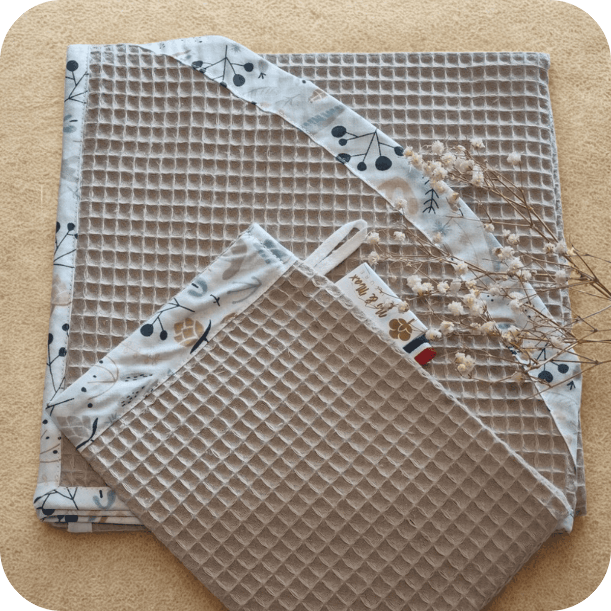 Cape de Bain Gaufre "Douce Heure" / Sortie de bain douceur /Serviette de bain