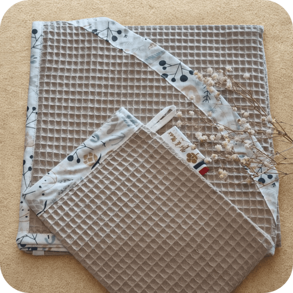 Cape de Bain Gaufre "Douce Heure" / Sortie de bain douceur /Serviette de bain