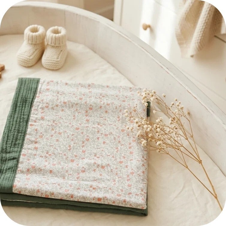 Couverture Bébé Réversible – Douceur Végétale / plaid douceur