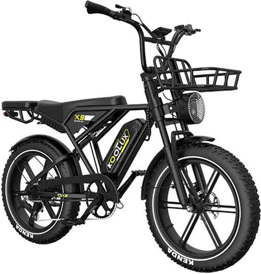 KOOLUX | X9 Elektrische Fiets | Fatbike | 20 x 4.0 Inch Dikke Banden | 48V 15.6Ah Lithium Accu | 250W Motor | Maximaal 25/u | Maximaal bereik 150km | Hydraulische remmen | 7-speed versnelling | LCD Scherm| Zwart | Gratis Rijklaar Bezorgd