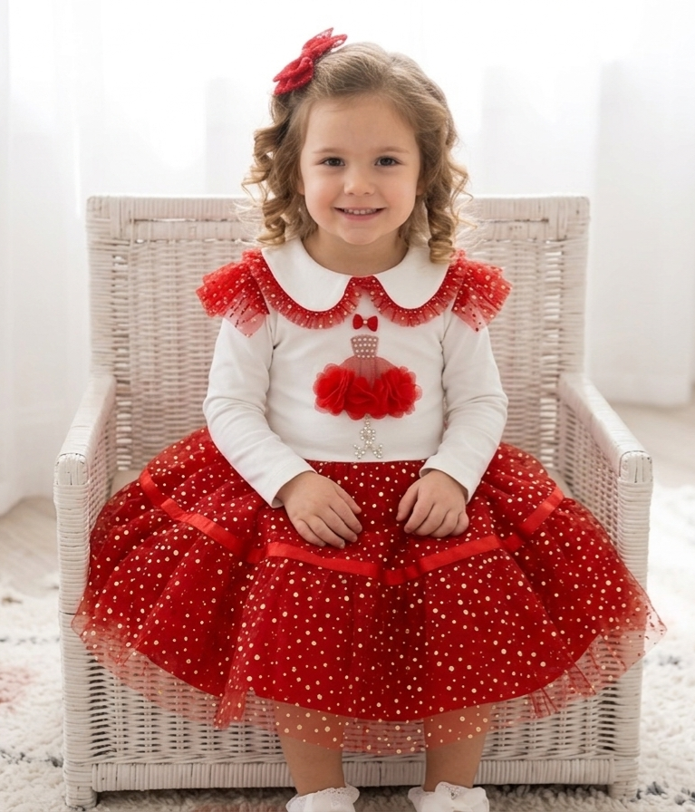 Caramelo Ruby Red Sequin Tutu Dress