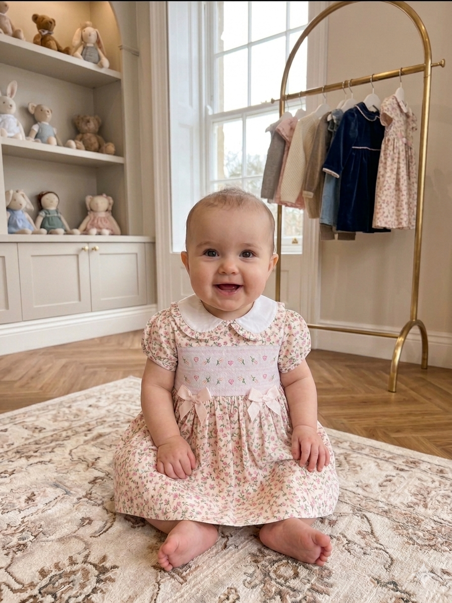 Meadow Rose Hand-Smocked Dress