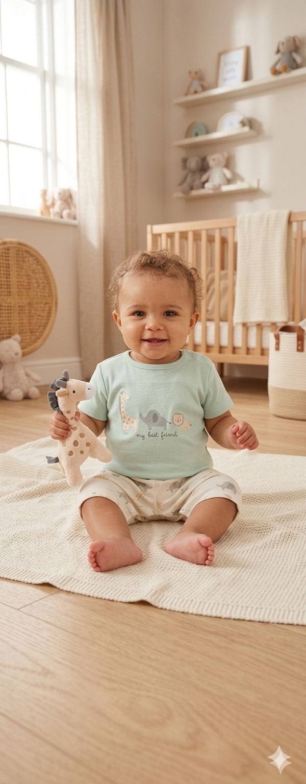 3PCS Safari Short Set with Matching Teddy