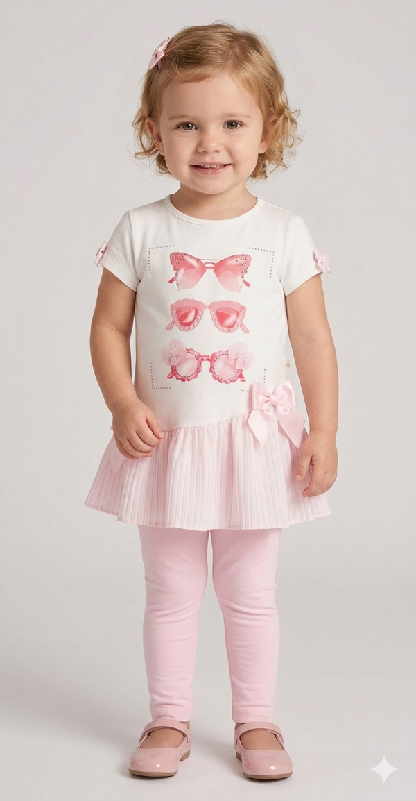 Caramelo Pretty In Pink Sunglasses Legging Set