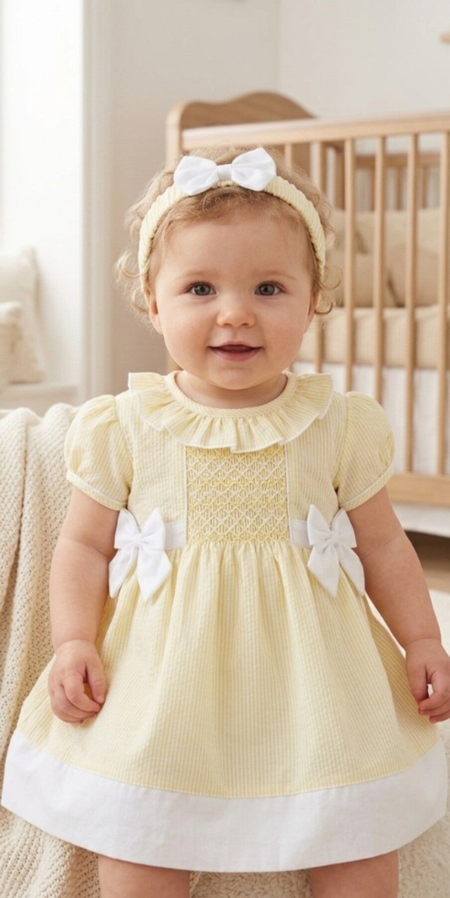 Lemon Smocked Summer Dress