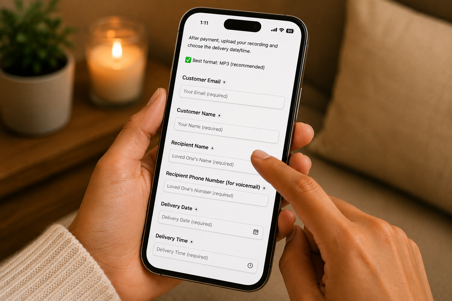 Selecting a recipient for a future phone call