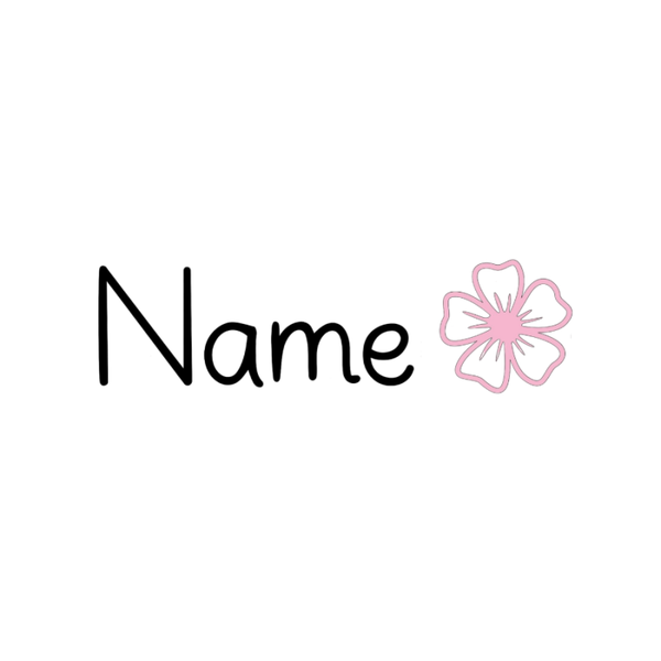 Name mit Blume, ab 19 mm