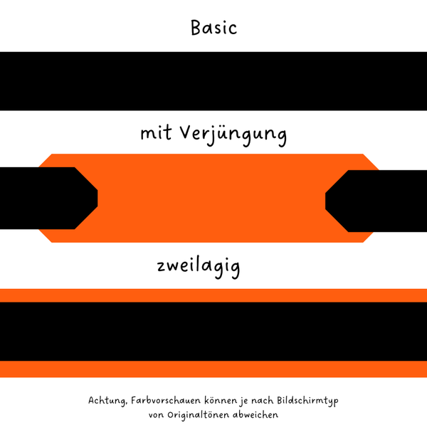 Biothane Halsband / Schwarz & Neon Orange / bis 34 cm Hu / 19 mm o. 25 mm
