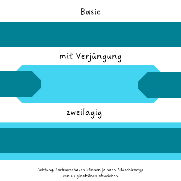 Biothane Halsband / Lagune & Cyan / bis 45 cm Hu / 25 mm o. 38 mm