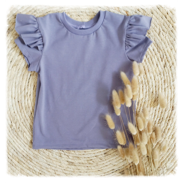 Shirt, korte mouw met ruffle maat 80 t/m 128