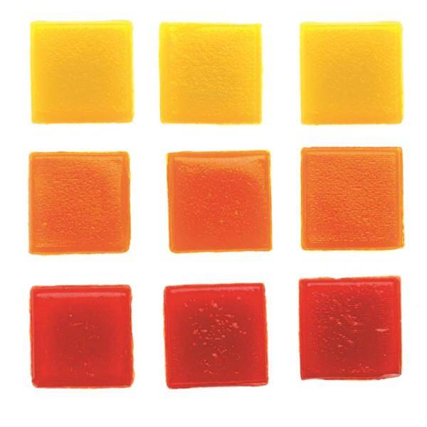 GLOREX Mix - Mosaiksteine 10x10mm 200g rot/gelb/orange