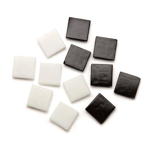GLOREX Mix - Mosaiksteine Grosspackung 600g 20x20mm schwarz/weiss