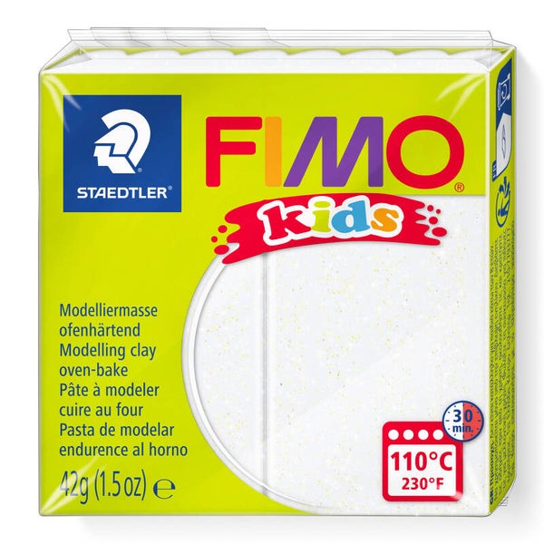 FIMO® kids 8030 glitter weiss 42g.