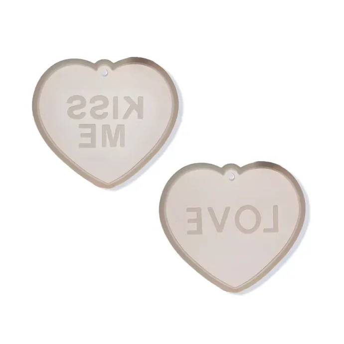 Silikonform Herz, LOVE & KISS ME