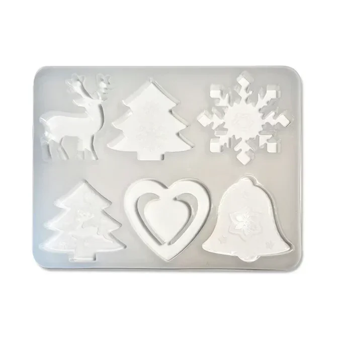 Silikonform Weihnachten, 6 Motive