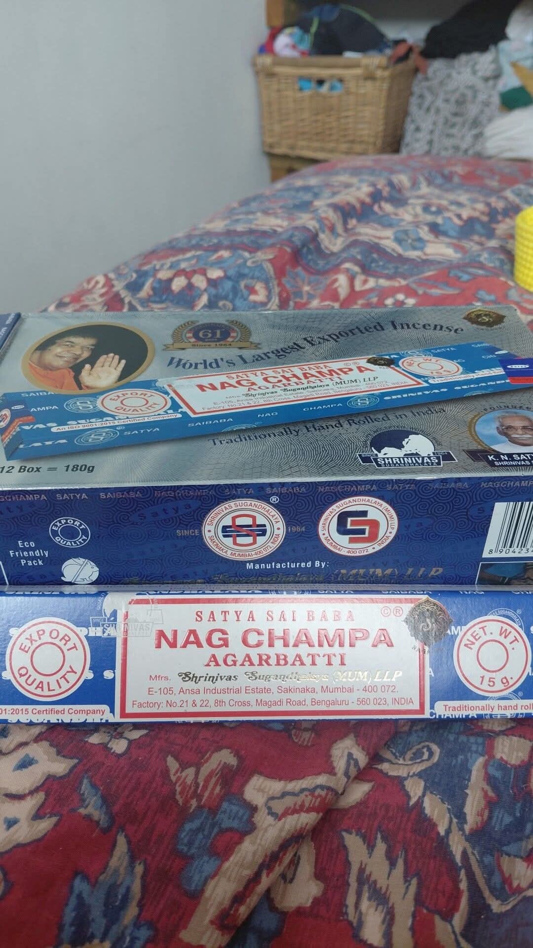 Satya Nag Champa Incense 15 grams.