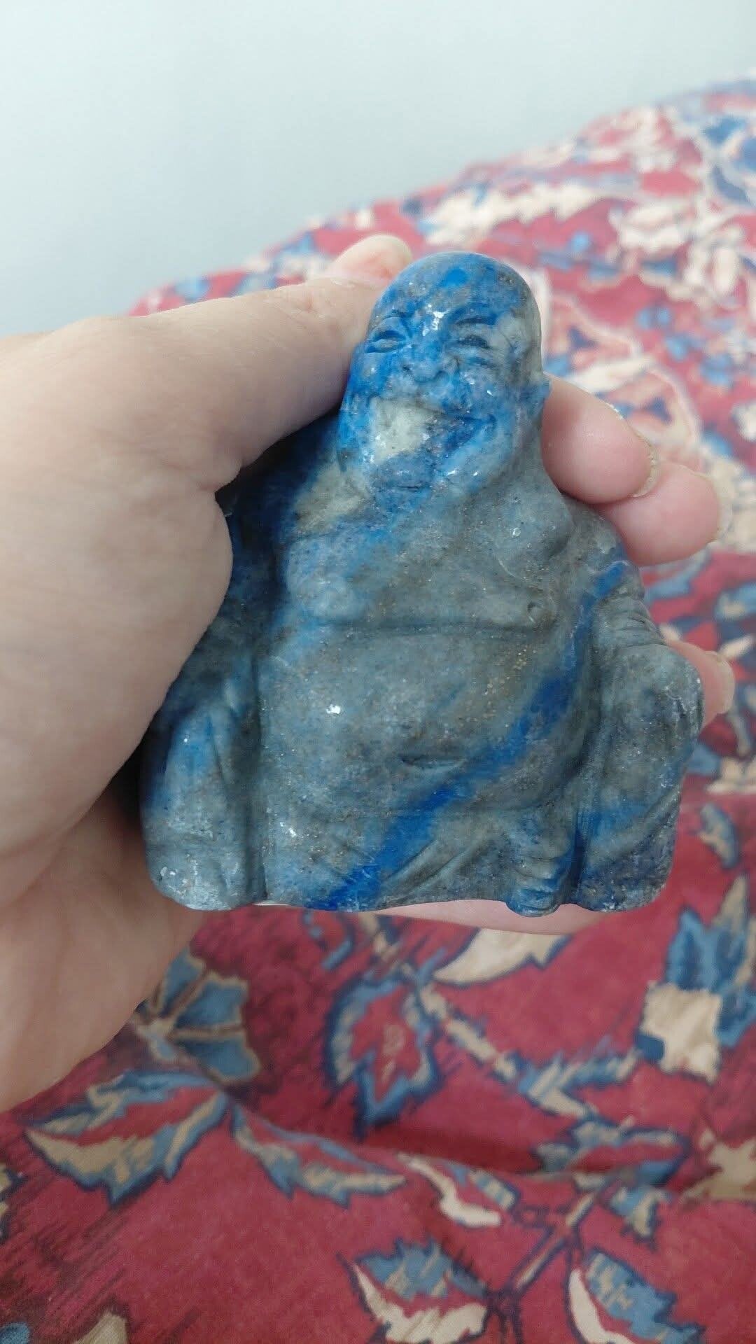 Lapis Lazuli hand carved Buddha. Large 70mm