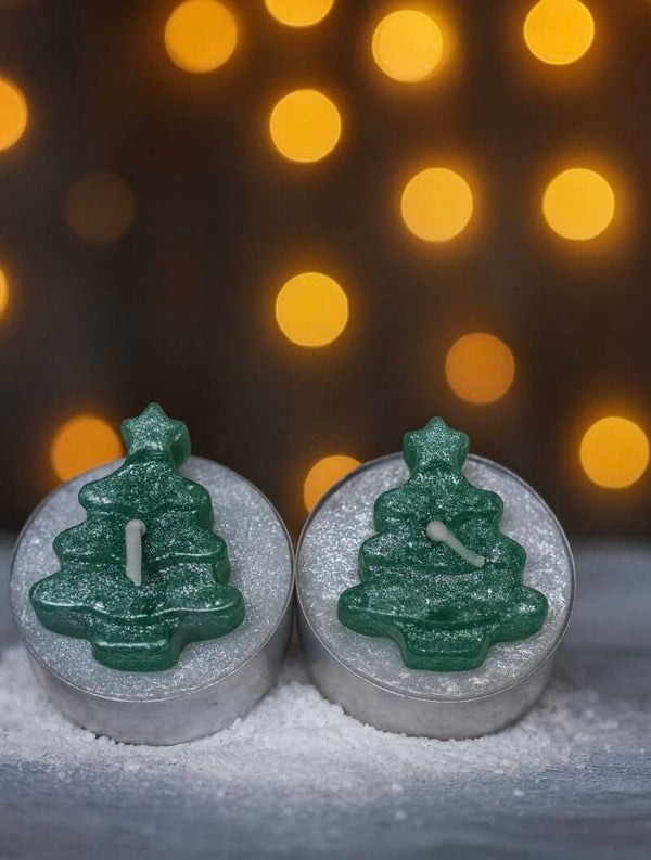 8: waxine met kerstboom
