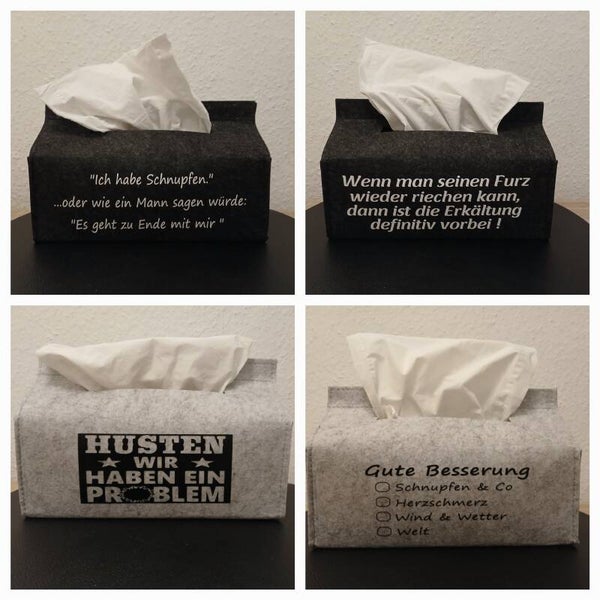 Schöne Taschentücherboxen aus Filz