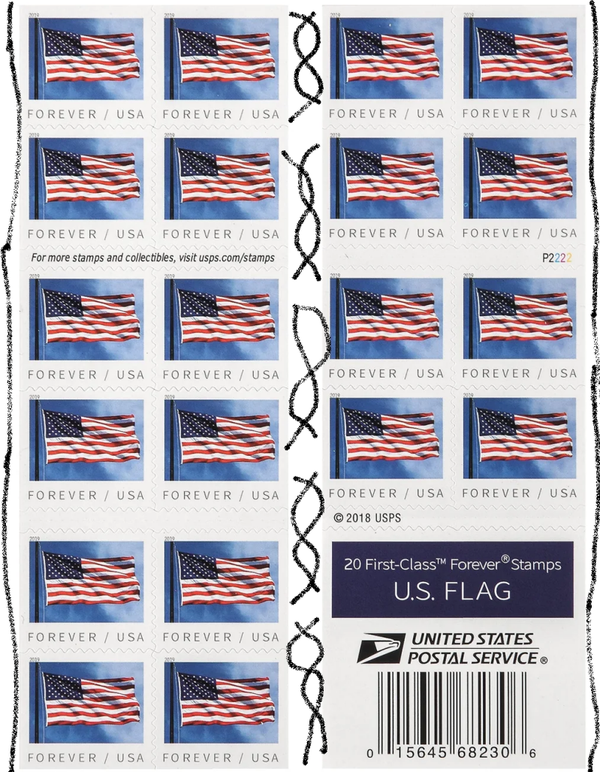 2019 Book American Flag Forever Postage Stamps
