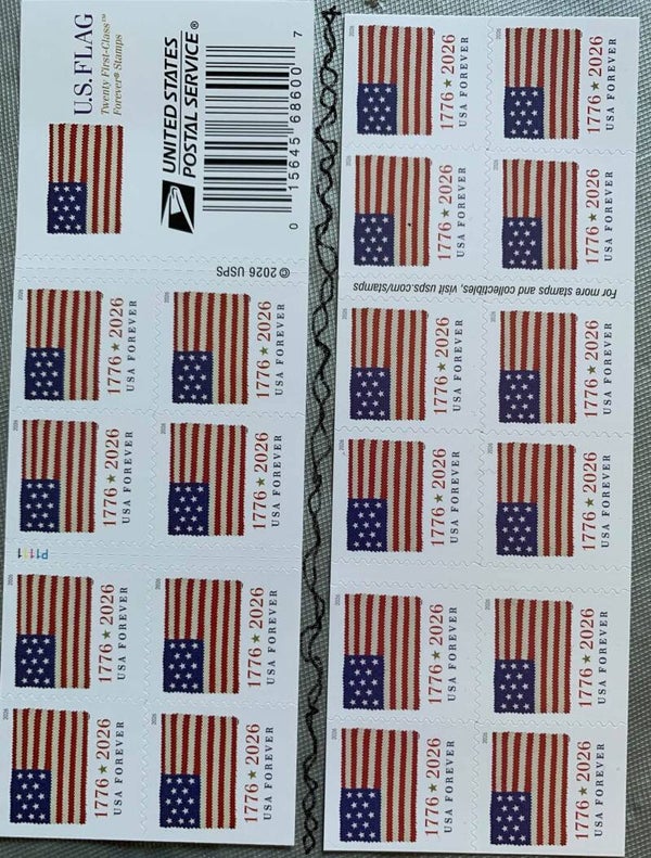 2026 Book 1776 *2026 American Flag Forever Stamps