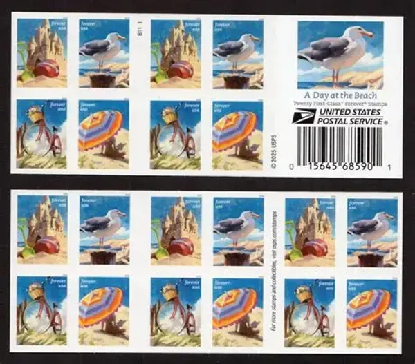 1 Book 2026 Day at the Beach Forever Stamps