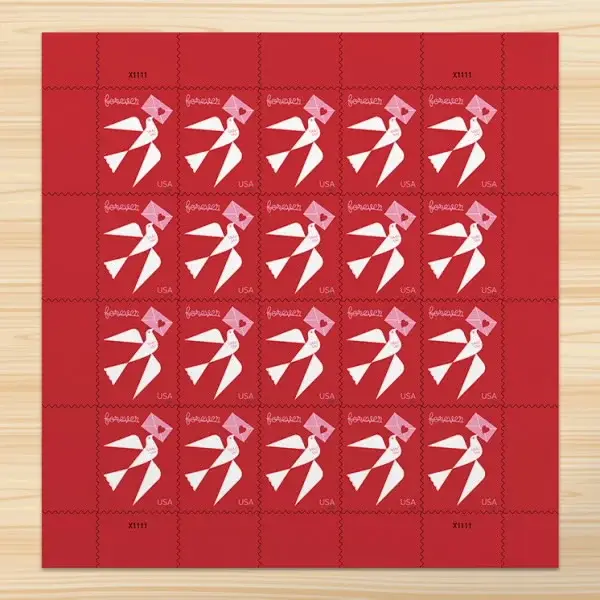 2024 Love Birds with Letter Forever Stamps
