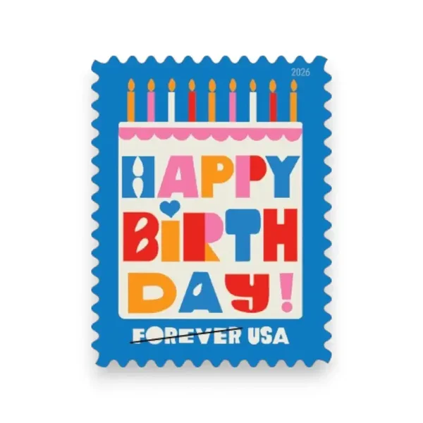 1 Sheet of 2026 Happy Birthday Forever First Class Stamps