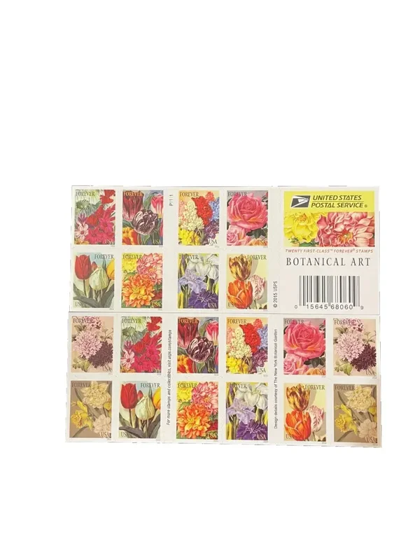 2 Books of Botanical Art Forever Postage Stamps