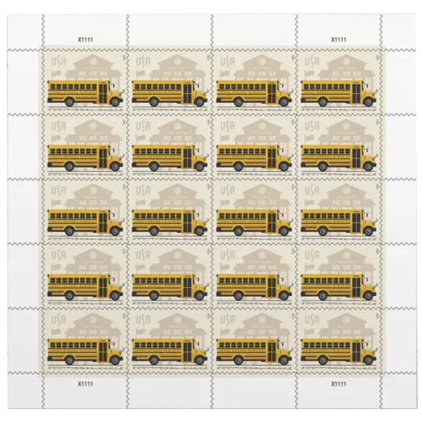 2 sheets school bus additional ounce forever postage stamps