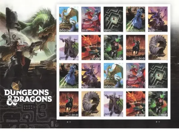2024 Dungeons and Dragons sheet Forever Stamps