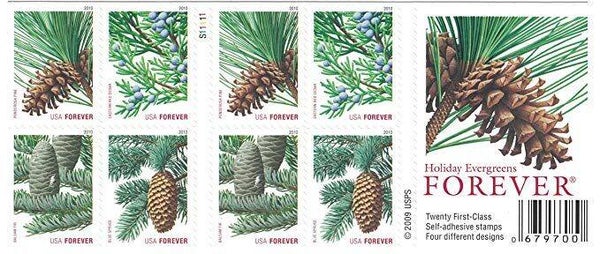 2009 Evergreen Forever Postage Stamps 2 booklets of 20 each
