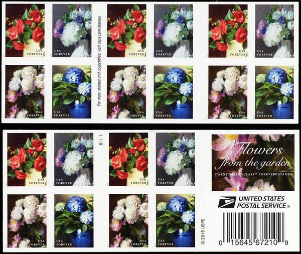 2 Books Flowers from the Garden Forever Stamps