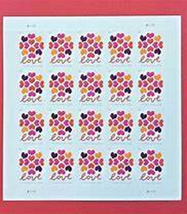 2019 Hearts Blossom Set of 3 sheets Forever Stamps