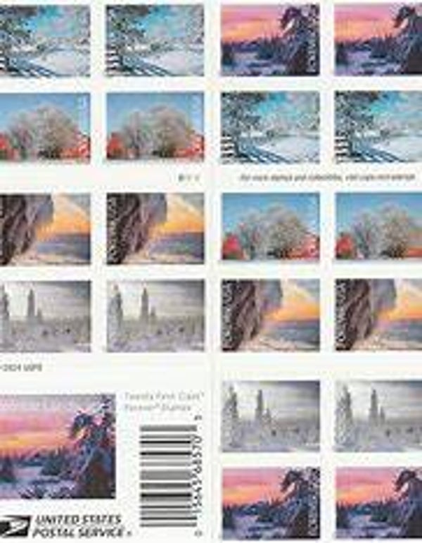 2 Books 2024 Winter Landscapes Forever Stamps