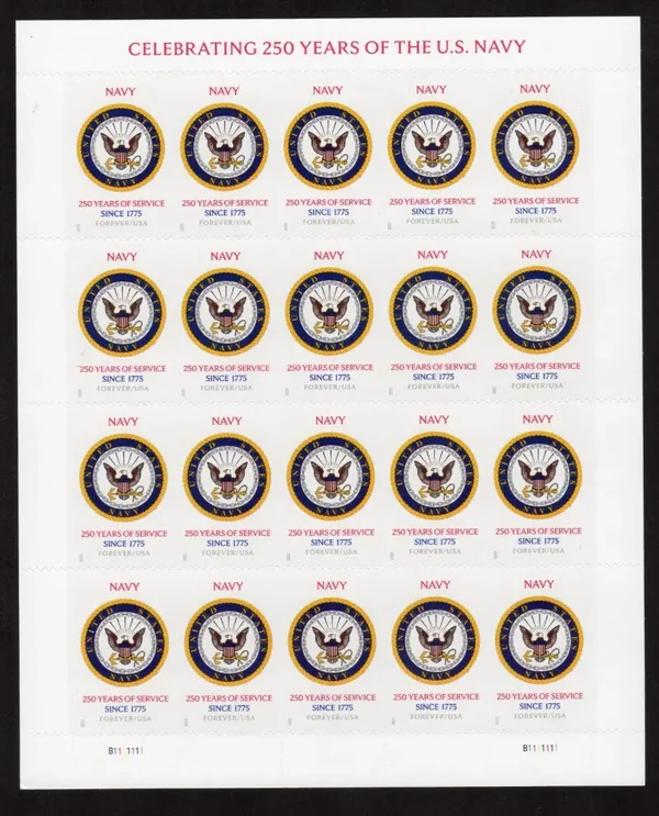 2026 Navy 250th Anniversary Celebration Forever Postage Stamps