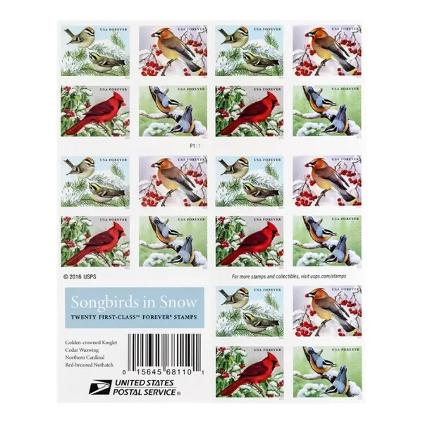 2 Books Songbirds in Snow Forever Stamps