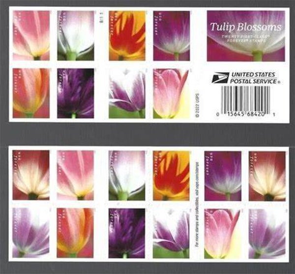 2 Books Tulip Blossoms Forever Stamps