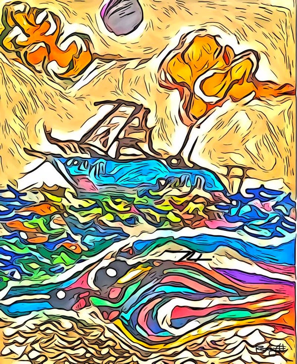 Mexico Fishing (12"X8") PRINT ONLY