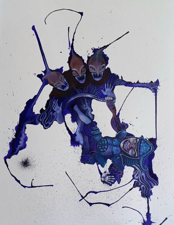 Rorschach Witches Original Watercolour by Dominic Murphy