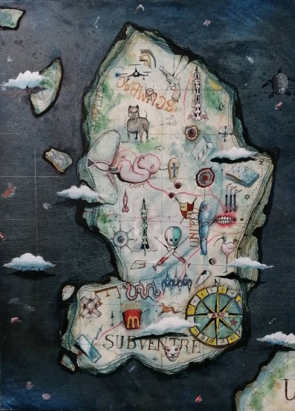 Underbelly Original Acrylic and ink on Canvas by Dominic Murphy