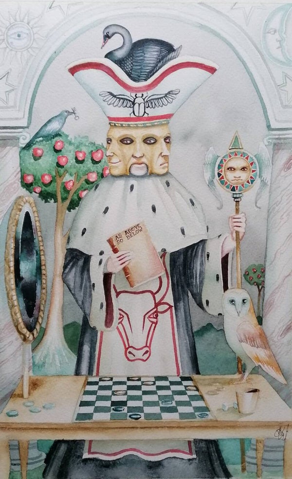Hermes Trismegistus Original Watercolour by Dominic Murphy