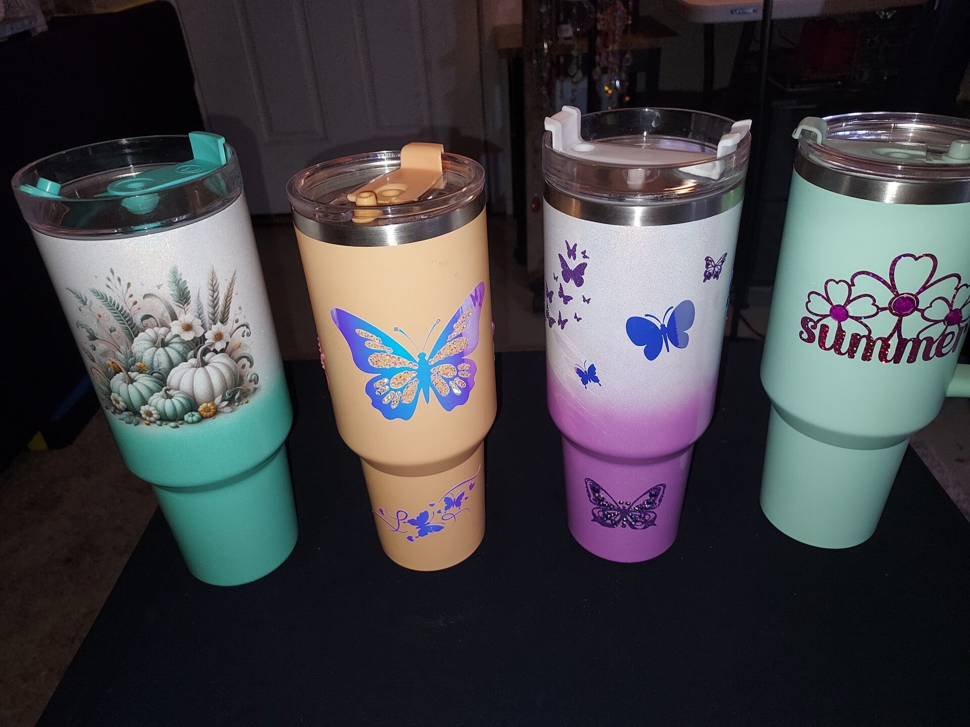 Personalized tumblers metal and glass