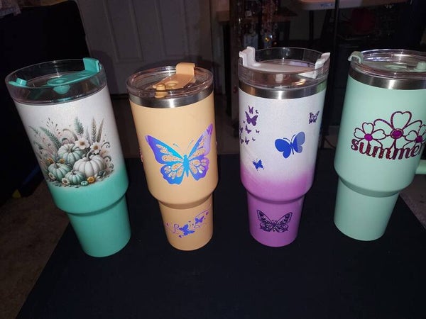 Personalized tumblers metal and glass