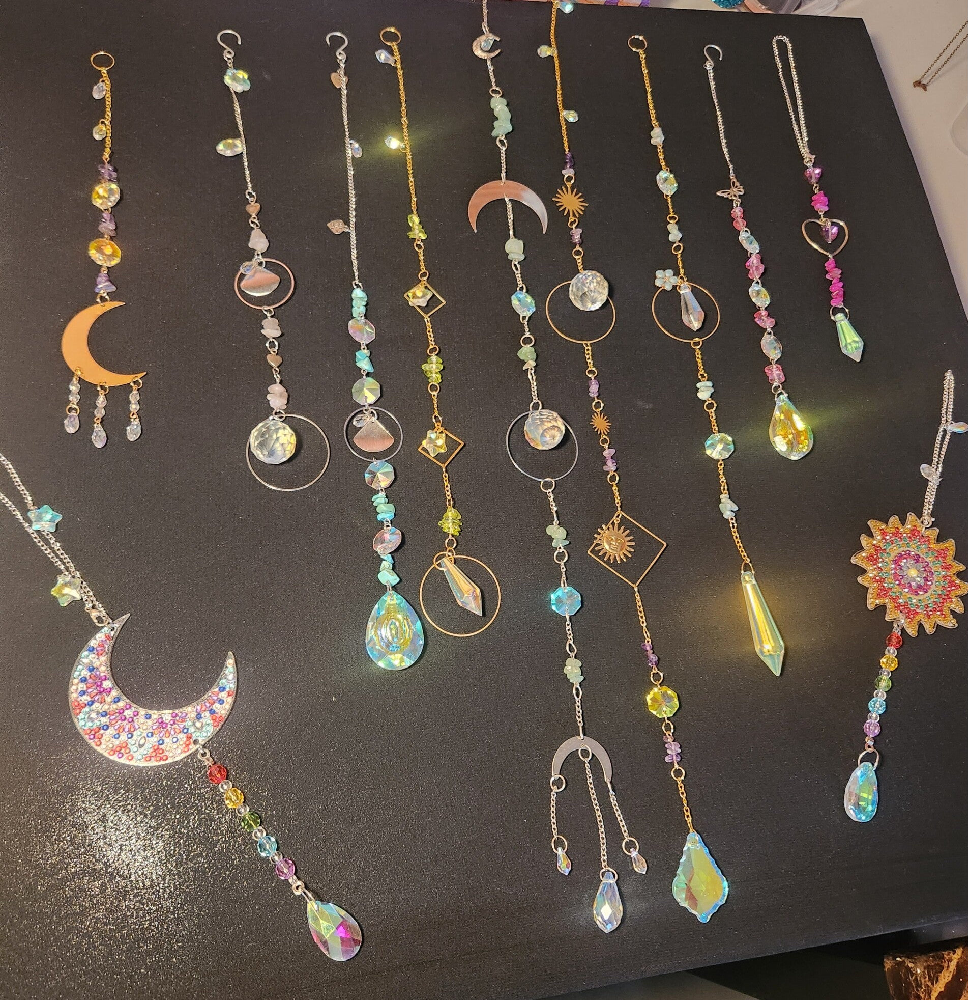 Homemade crystal suncatchers