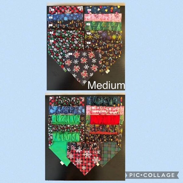 Christmas Scrunchie Dog Bandana-Medium