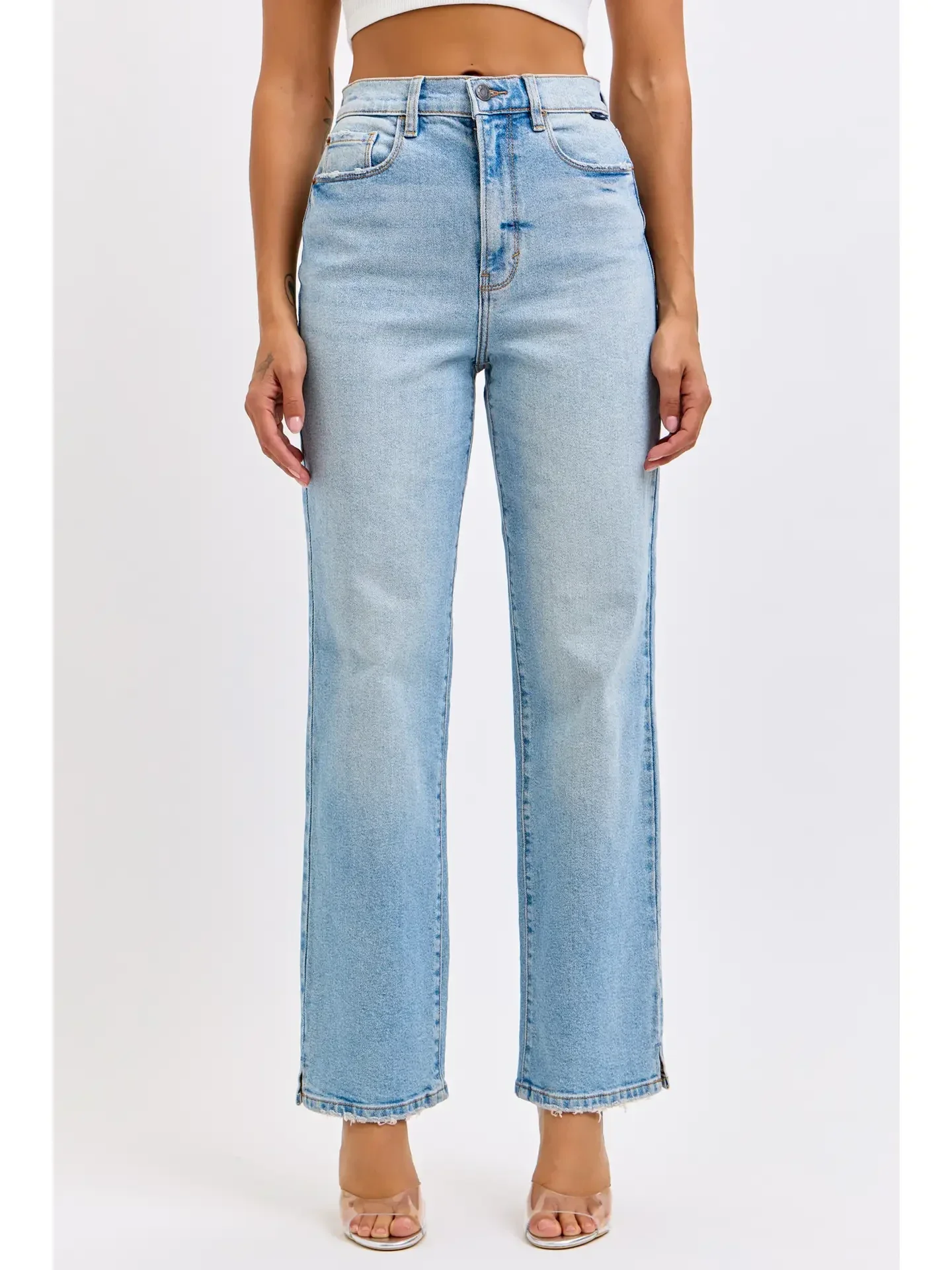 Super High Rise Dad Jeans / Mini Side Slits