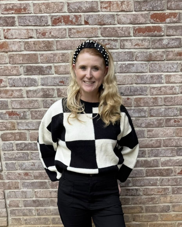 Oversized Checkered Sweater