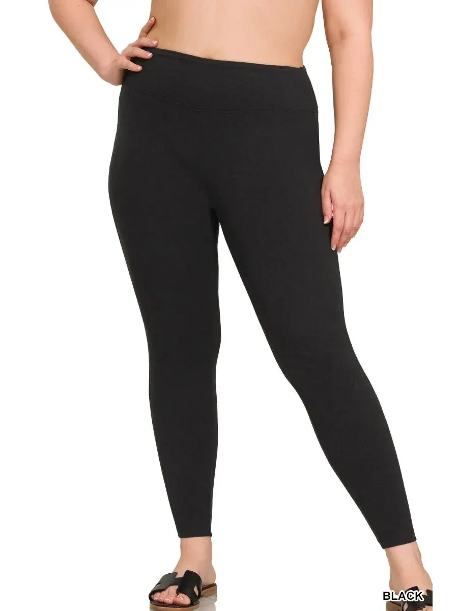 Plus Microfiber Soft Waistband Full Length Leggings